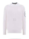 Organic Cotton Logo Patch Crewneck Knit Sweatshirt White - STONE ISLAND - BALAAN 2