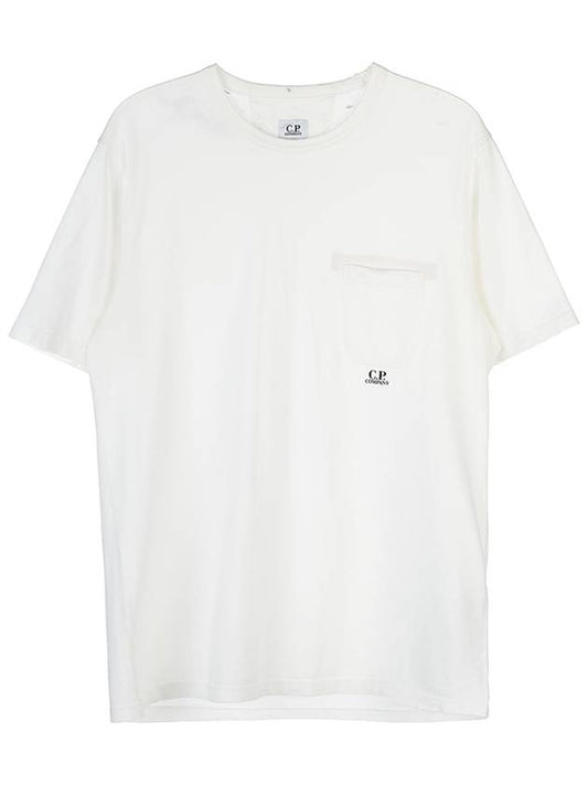 Small Logo Pocket Cotton Short Sleeve T-Shirt White - CP COMPANY - BALAAN 2