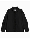 Jeans Embroidered Logo Cotton Linen Shirt Jacket Black - CALVIN KLEIN - BALAAN 1