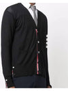 Men's Sustainable Classic Diagonal Wool Cardigan Black - THOM BROWNE - BALAAN 4