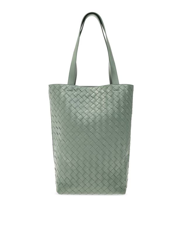 Intrecciato Small Calfskin Tote Bag Aloe - BOTTEGA VENETA - BALAAN 1