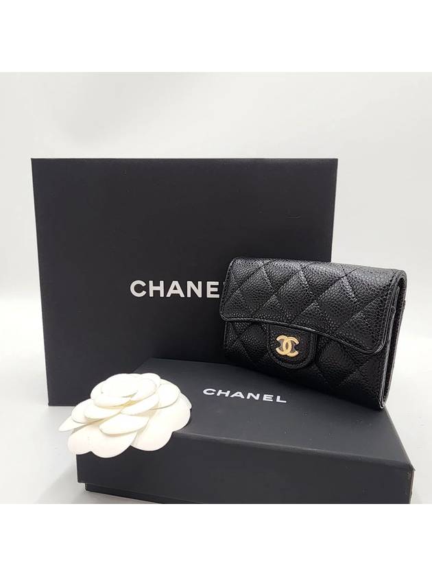 Classic card holder caviar cleat black gold AP0214 - CHANEL - BALAAN 4