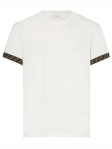 JUI018 7AJ Kids Logo Banding Short Sleeve T Shirt White Pink 1337580 - FENDI - BALAAN 1