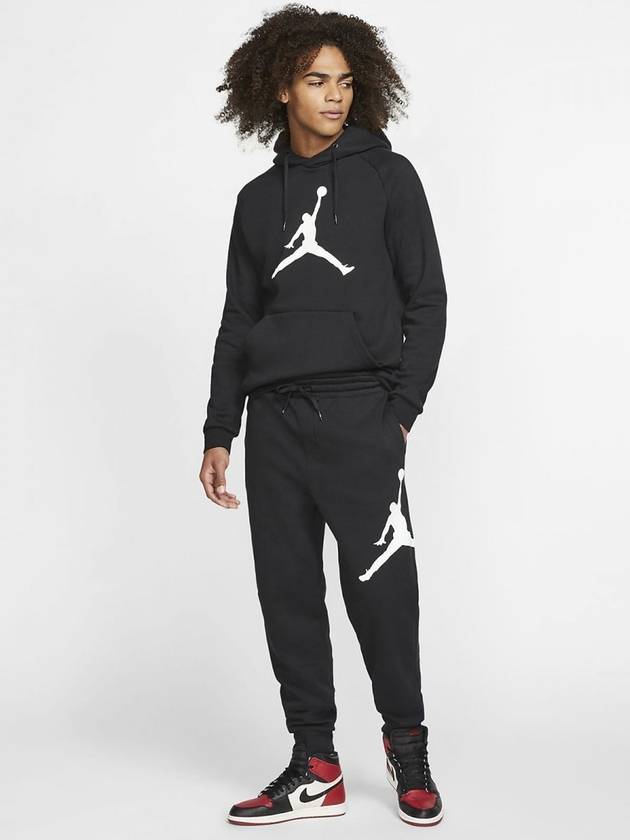 Men's Jumpman Logo Fleece Track Pants Black - NIKE - BALAAN 7