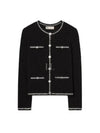 Kendra Logo Lace Cardigan Black - TORY BURCH - BALAAN 2