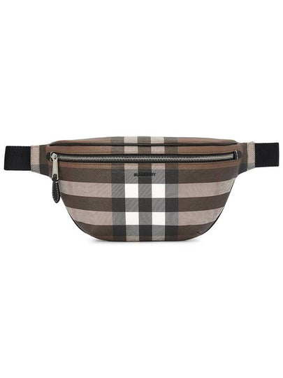 Checked Leather Bum Belt Bag Dark Birch Brown - BURBERRY - BALAAN 2