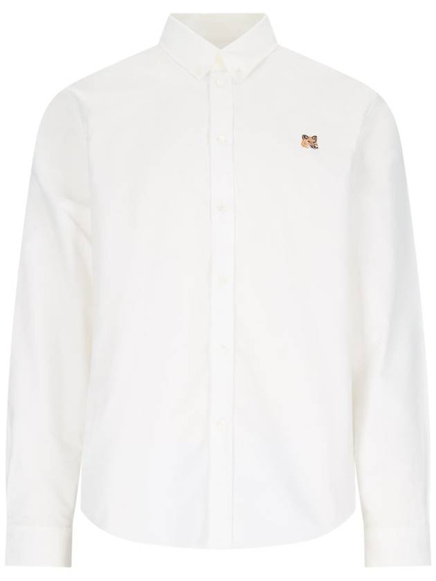 Mini Fox Head Classic BD Long Sleeve Shirt White - MAISON KITSUNE - BALAAN 3