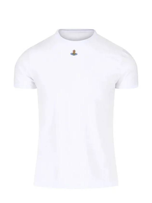 Embroided ORB Peru Short Sleeve T-Shirt White - VIVIENNE WESTWOOD - BALAAN 3