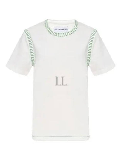 Overlock Stitch Jersey Short Sleeve T-Shirt White - BOTTEGA VENETA - BALAAN 2