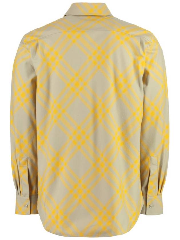 Men's Hunter Check OrGANNIc Cotton Long Sleeve Shirt Yellow - BURBERRY - BALAAN 3