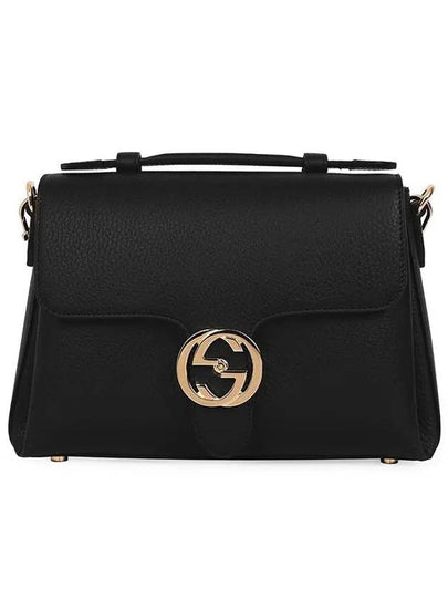 GG Interlocking Chain Small Top Handle Shoulder Bag Black - GUCCI - BALAAN 2