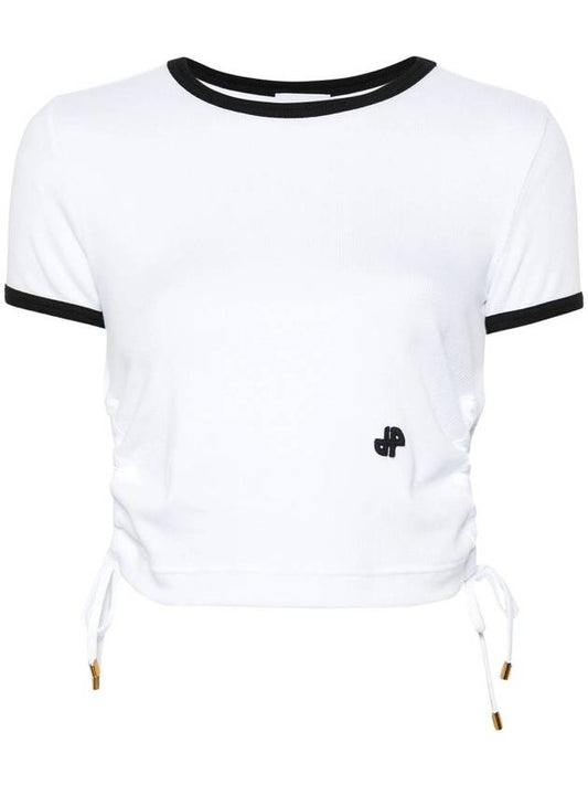 Cut-Out Ribbed Organic Cotton Short Sleeve T-Shirt White - PATOU - BALAAN 2