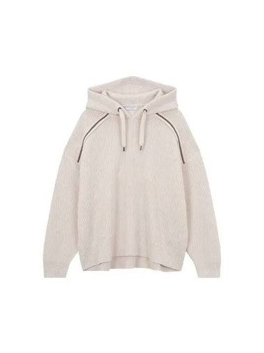 Women s Monili Line Cashmere Knit Hoodie Beige 271960 - BRUNELLO CUCINELLI - BALAAN 1