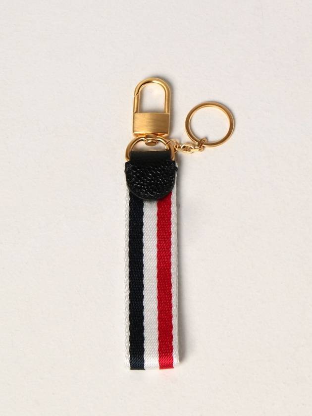 Striped Brass Twill Edged Key Holder Tricolor - THOM BROWNE - BALAAN 5