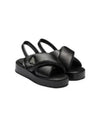 Triangular Logo Soft Padded Nappa Leather Sandals Black - PRADA - BALAAN 2