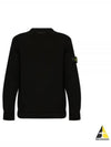 Compass Badge Wool Knit Top Black - STONE ISLAND - BALAAN 2