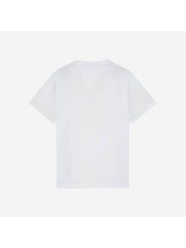 Stitch Embroidered Logo Short Sleeve T-Shirt White - STONE ISLAND - BALAAN 3