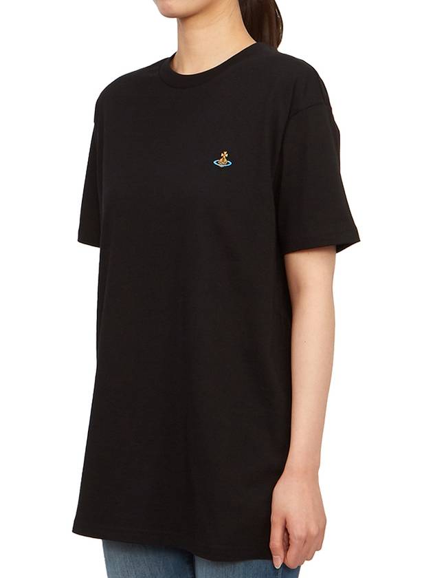 ORB Logo Cotton Short Sleeve T-Shirt Black - VIVIENNE WESTWOOD - BALAAN 3