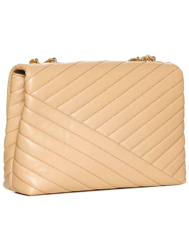 Kira Chevron Convertible Shoulder Bag Beige - TORY BURCH - BALAAN 3