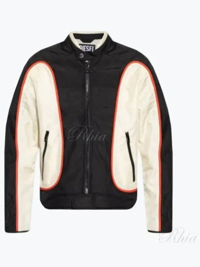 J-Blink Color Block Biker Jacket Black White - DIESEL - BALAAN 2