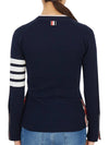 4-Bar V-Neck Cashmere Cardigan Navy - THOM BROWNE - BALAAN 6