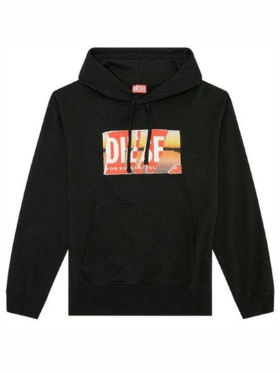 S-Macs-Poff-L1 Logo Drawstring Hoodie Black - DIESEL - BALAAN 2