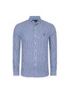 Embroidered Logo Pony Long Sleeve Shirt Blue - POLO RALPH LAUREN - BALAAN 2