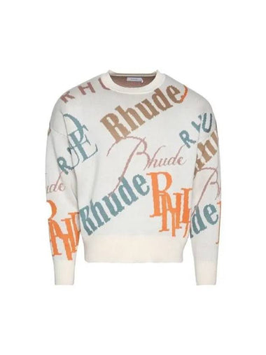 Logo jacquard crew neck knit RHPS23SW05822181 1181 - RHUDE - BALAAN 1