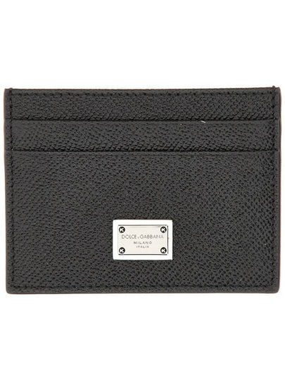 Metal Logo Calfskin Card Wallet Black - DOLCE&GABBANA - BALAAN 2