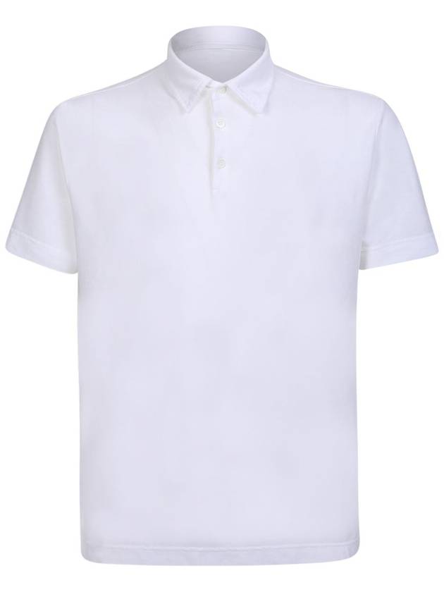 Men's Slim Fit OrGANNIc Ice Cotton Polo Short Sleeve PK Shirt White - ZANONE - BALAAN 2