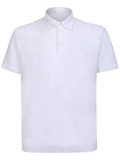 Men's Slim Fit OrGANNIc Ice Cotton Polo Short Sleeve PK Shirt White - ZANONE - BALAAN 2