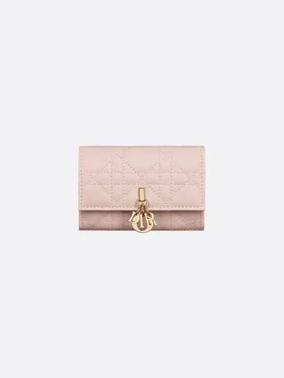 XS Lady Cannage Lambskin Half Wallet Powder Pink - DIOR - BALAAN 2