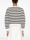 Marinière Boat Neck Knit Top Navy Off White - CELINE - BALAAN 4