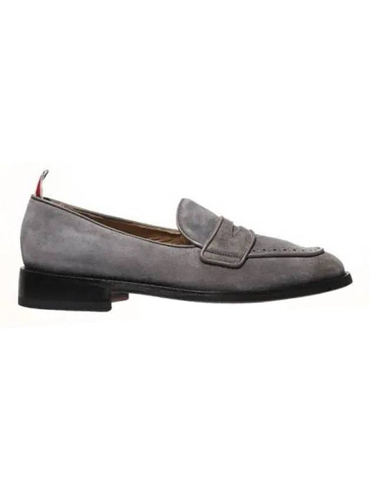 Men's Varsity Suede Loafers Grey - THOM BROWNE - BALAAN 1