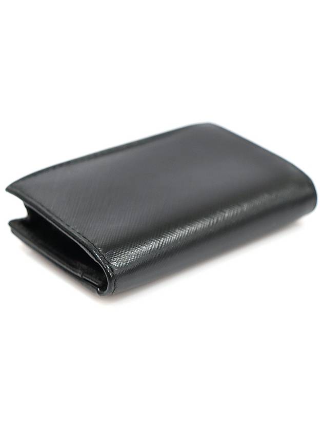 22 C330 Black Saffiano Leather Gold Plated Gancini Card Wallet - SALVATORE FERRAGAMO - BALAAN 4