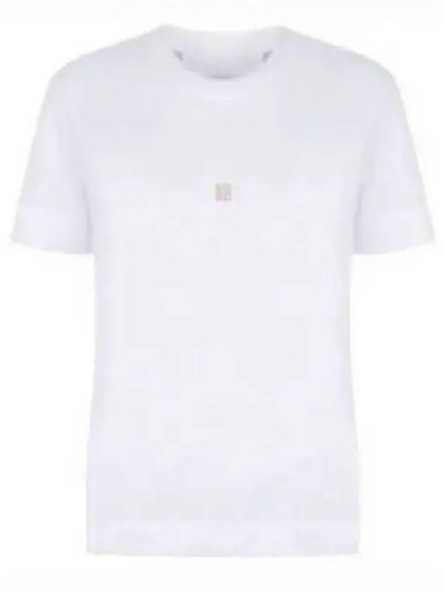 Embroidered Logo Cotton Short Sleeve T-Shirt White - GIVENCHY - BALAAN 2