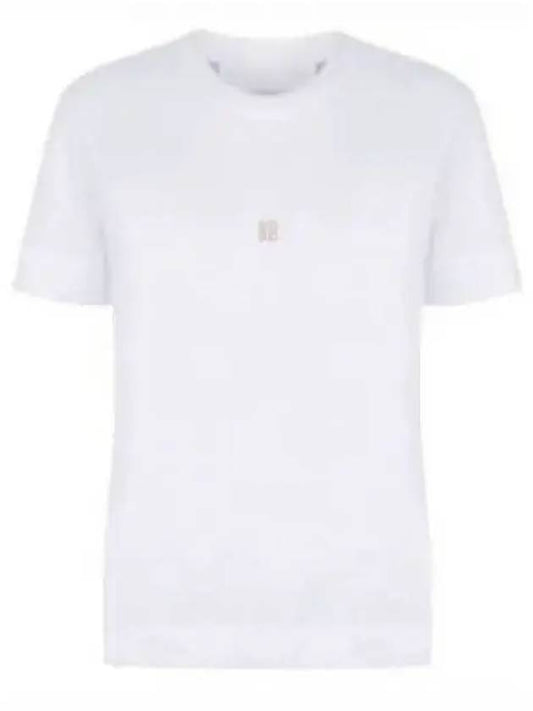 Embroidered Logo Cotton Short Sleeve T-Shirt White - GIVENCHY - BALAAN 2