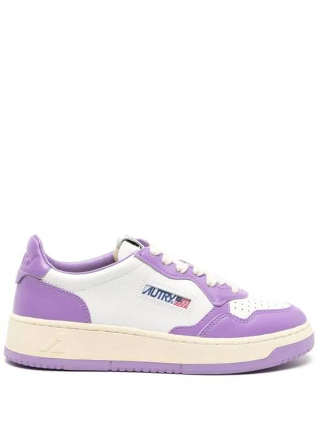 Medalist Leather Low Top Sneakers White Purple - AUTRY - BALAAN 1