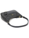 1BC204 Black Saffiano Leather Gold Plated Triangle Mini Hobo Shoulder Bag - PRADA - BALAAN 3