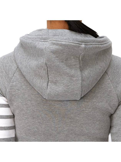 Engineered 4-Bar Stripe Loopback Jersey Knit Zip Up Hoodie Light Grey - THOM BROWNE - BALAAN 8