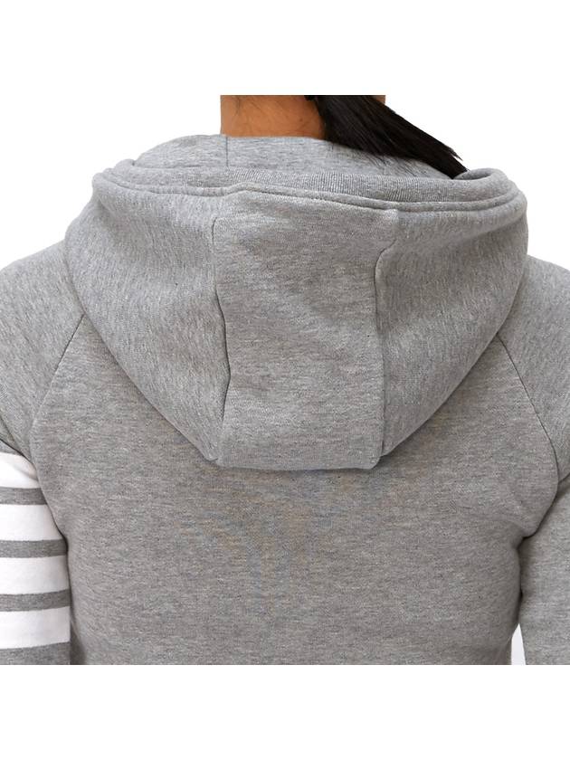 Engineered 4-Bar Stripe Loopback Jersey Knit Zip Up Hoodie Light Grey - THOM BROWNE - BALAAN 8