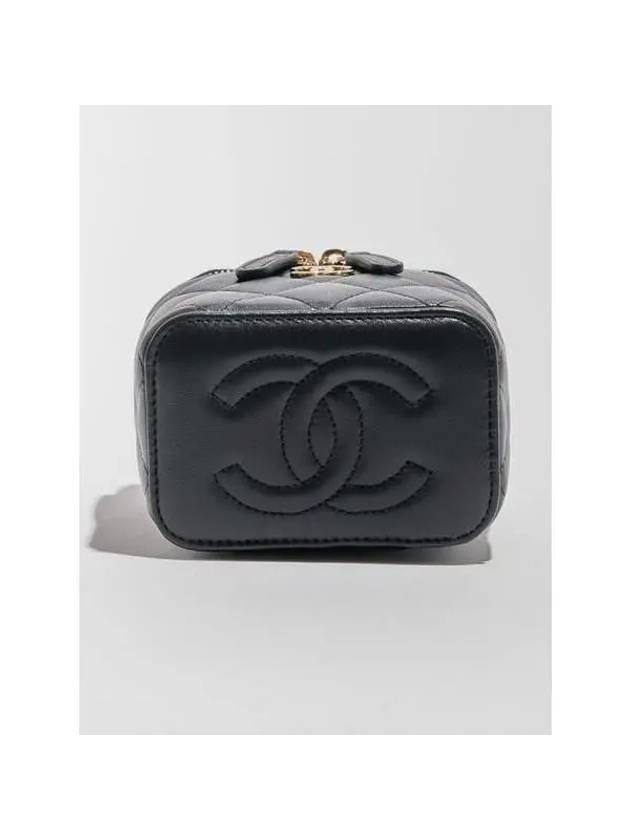 Vanity Lambskin Champagne Gold Chain Small Cross Bag Black - CHANEL - BALAAN 6