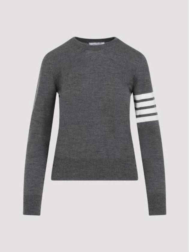 4-Bar Merino Jumper Wool Knit Top Grey - THOM BROWNE - BALAAN 2