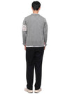 Men's Sustainable Classic Diagonal Wool Cardigan Pale Grey - THOM BROWNE - BALAAN 6