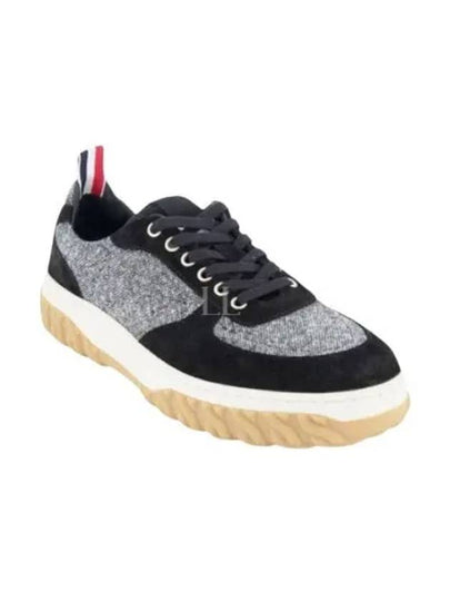 Letterman Tweed Low Top Sneakers Black - THOM BROWNE - BALAAN 2