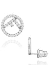 FF Logo Crystal Earrings Silver - FENDI - BALAAN 6