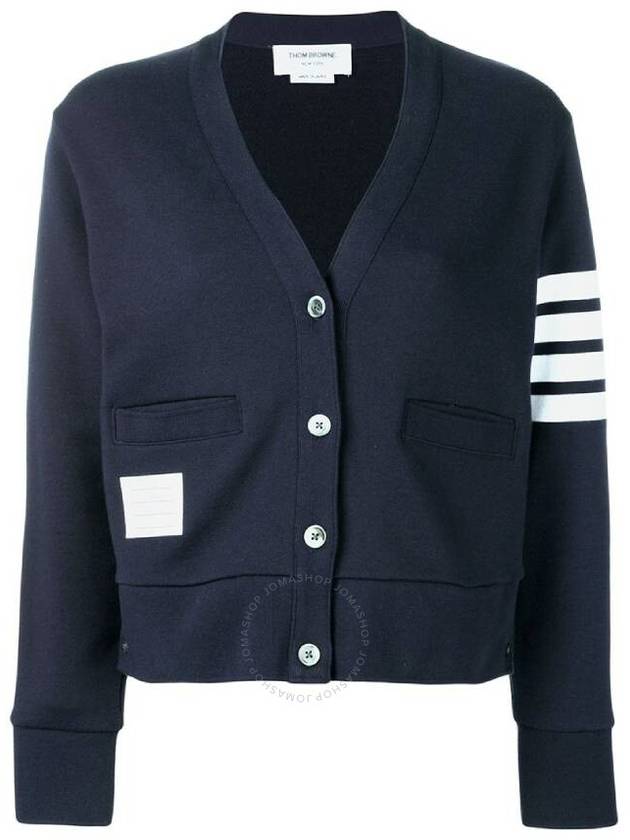 4-Bar Loopback Jersey Cardigan Navy - THOM BROWNE - BALAAN 2