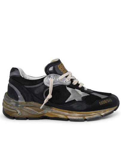 Dad-Star Mesh Nappa Leather Low Top Sneakers Black Ice Grey - GOLDEN GOOSE - BALAAN 2