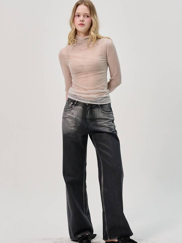 Foi Printl Denim Pants_Charcoal - SORRY TOO MUCH LOVE - BALAAN 5