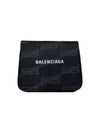 BB Monogram Coin Pocket Flap Half Wallet Black - BALENCIAGA - BALAAN 1